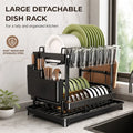 2-Tier Detachable Dish Drying Rack with Drainboard